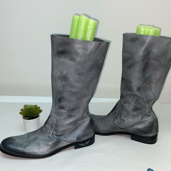 Zadig and Voltaire leather moto boots size 38, gorgeous blue leather - Picture 2 of 11